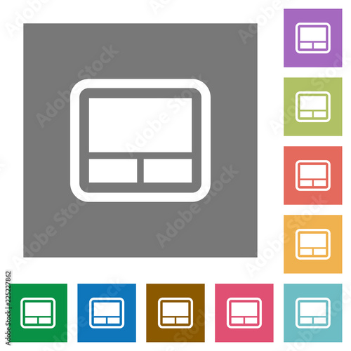 Laptop touchpad square flat icons