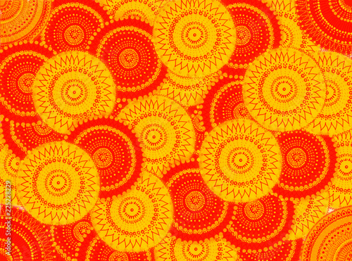 Seamless circular pattern in yellow and orange