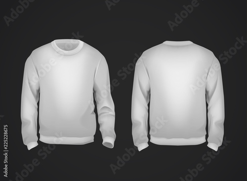 Gray men's sweatshirt template front and back view. Hoodie for branding or advertising.