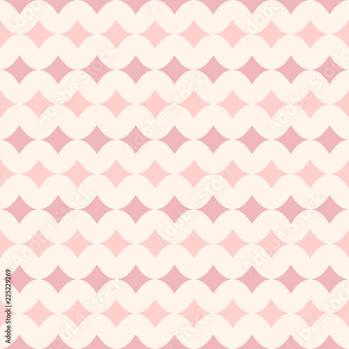 Vector seamless pattern for girls. Baby shower background. Pink and beige colors