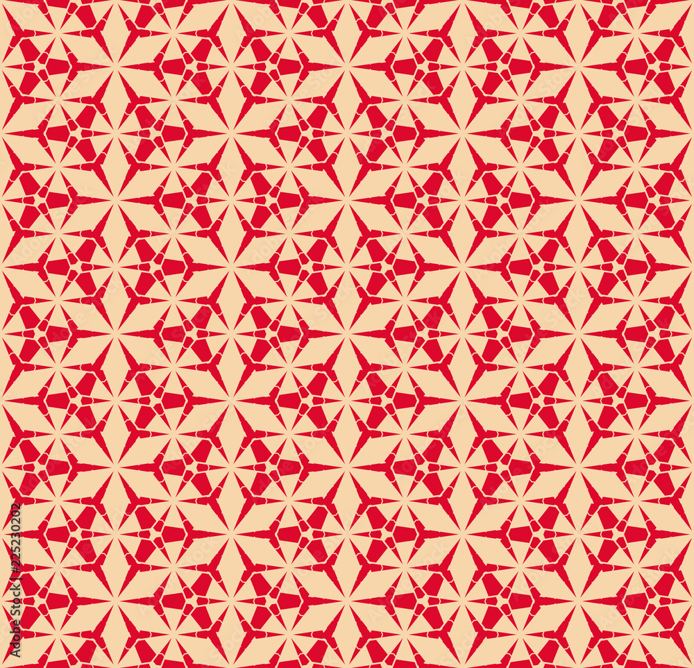 Vector geometric seamless pattern with triangles, grid, lattice. Red and beige Vector geometric seamless pattern with triangles, grid, lattice. Red and beige