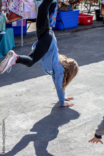 Handstand by Young GIrl