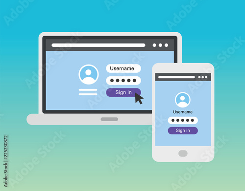 Mixed devices - laptop and tablet - login screens