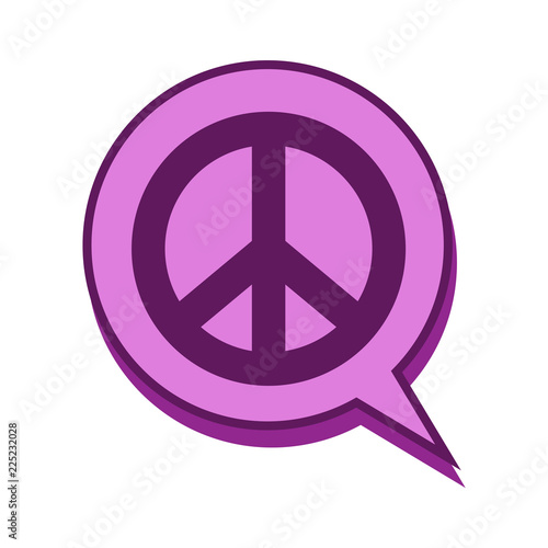 Peace Sign Circle Speech Bubble