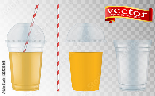 Clear plastic cup with sphere dome cap for milkshake and lemonade and smoothie. 
