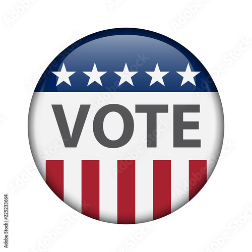 United States elections. US midterm elections 2018: the race for Congress. Election Pin Button, Badge.