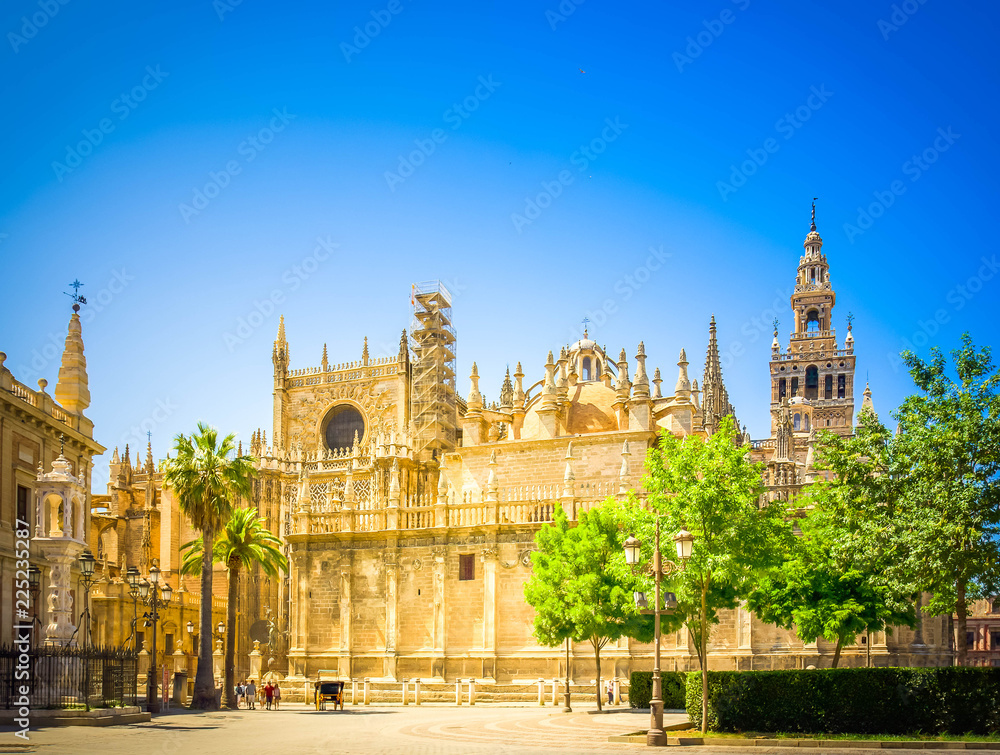 Cathedral church de Santa Maria de la Sede, Seville, Spain, toned