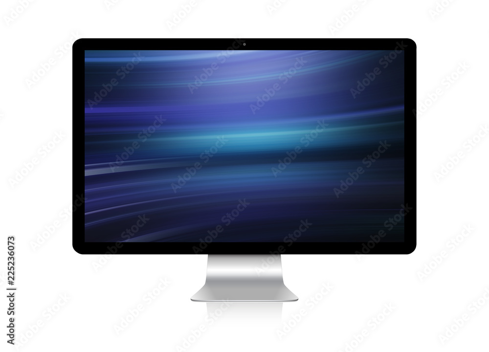 Isolated modern computer with shadow front view 3d rendering Isolated modern computer with shadow front view 3d rendering