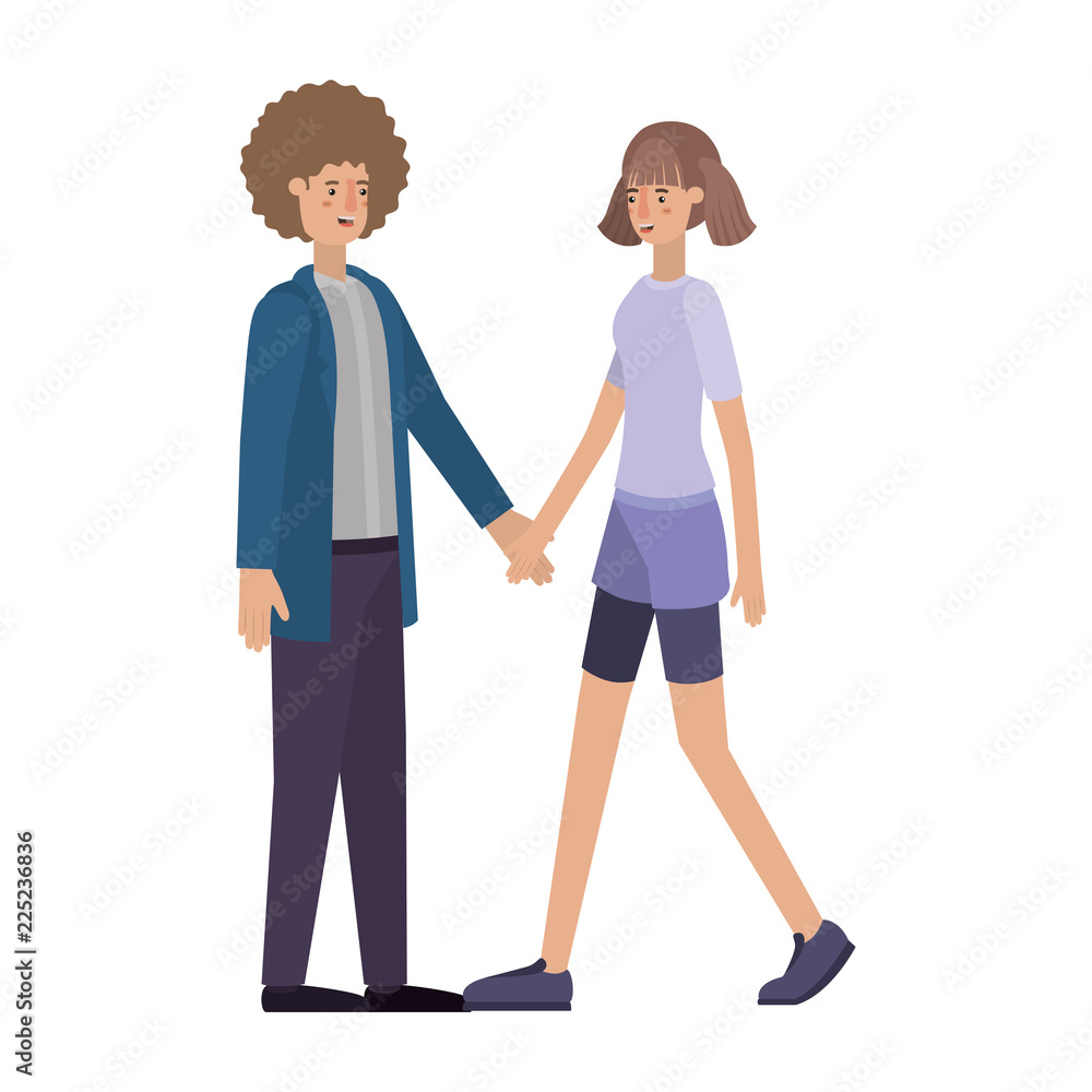 young couple avatar character young couple avatar character