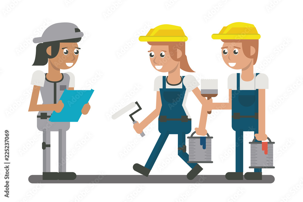 Constuction workers geometric cartoons Constuction workers geometric cartoons