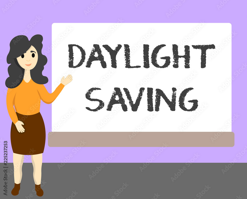 Word writing text Daylight Saving. Business concept for Storage technologies that can be used to protect data. Word writing text Daylight Saving. Business concept for Storage technologies that can be used to protect data.