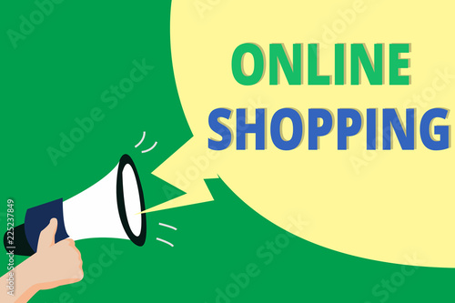 Word writing text Online Shopping. Business concept for allows consumers to buy their goods over the Internet.