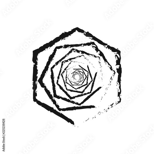 White background. Tunnel abstract. Twisted lines. Abstract fractal background. Logo. Glitch lines.