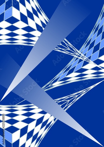 Blue white modern futuristic design  3d grid and gradient  techno style  vector illustration
