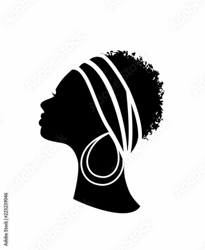 profile of an African woman with short hair