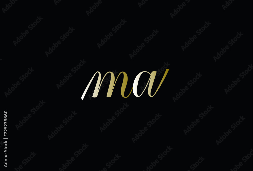 Modern elegant MA black and gold color initial letter logo Modern elegant MA black and gold color initial letter logo