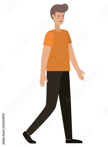 young man walking avatar character