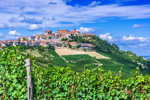 View of La Morra in the Province of Cuneo  Piedmont  Italy