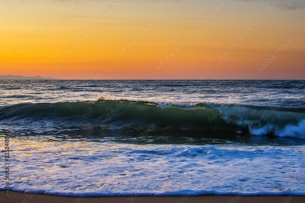 Fototapeta premium Early morning , dramatic sunrise over sea. Photographed in Asprovalta, Greece.