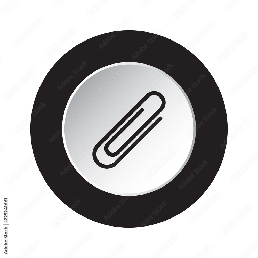 round black, white icon - paper clip, paperclip round black, white icon - paper clip, paperclip