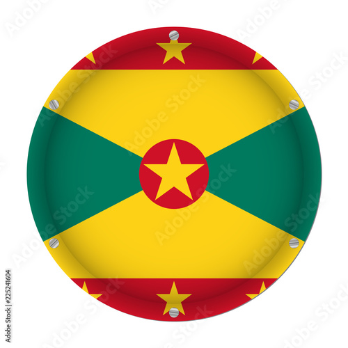 round metallic flag of Grenada with screws Free Download round metallic flag of Grenada with screws - GFXLoad