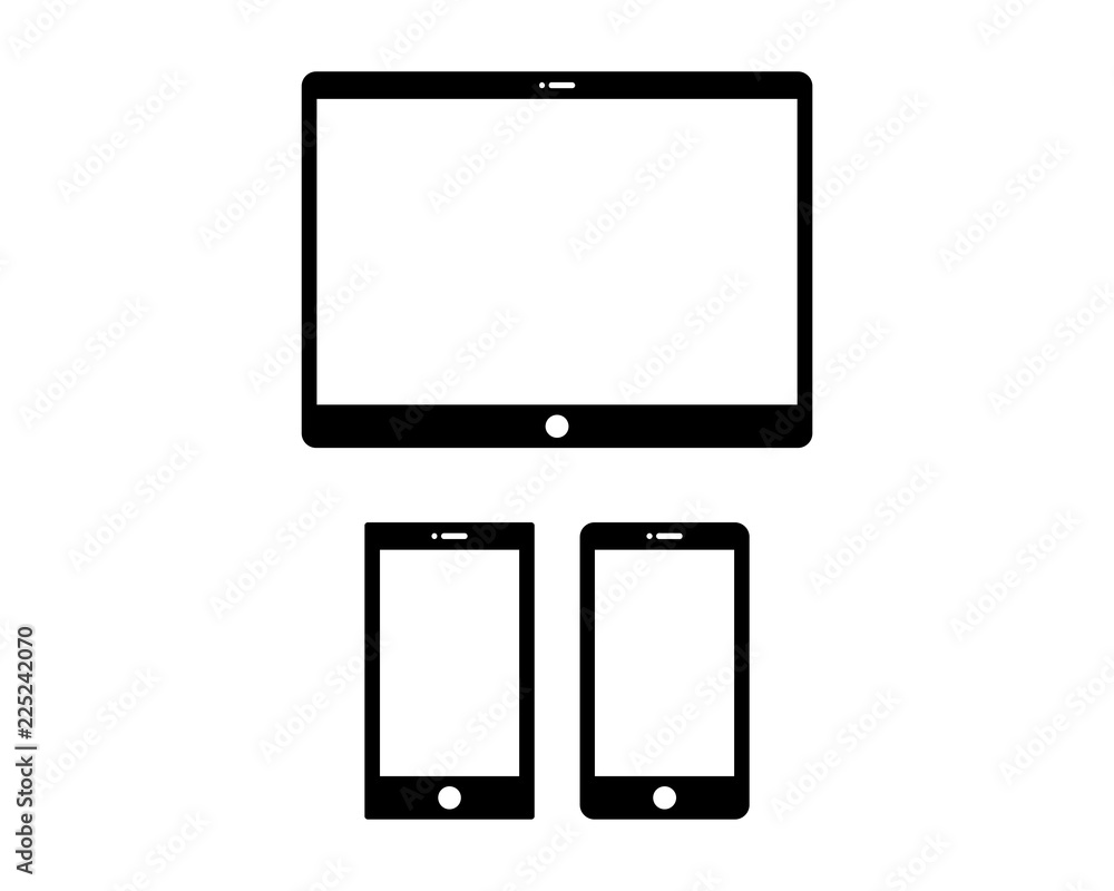 Technology of Smartphone and Tablet Icon Symbol Vector Technology of Smartphone and Tablet Icon Symbol Vector