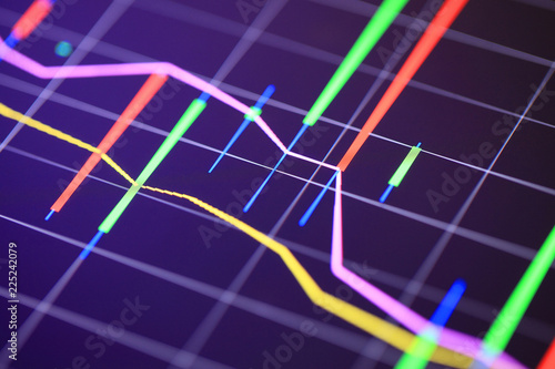 Stock market or forex trading graph suitable for financial investment concept. Economy trends background for business idea. Abstract finance background.