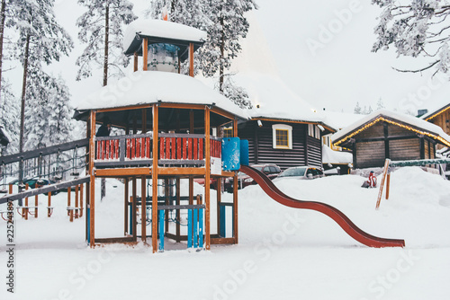 playground Snow Frozen Forrest in Rovaniemi Finland
