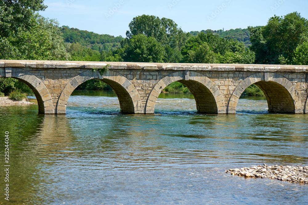 Bridge Over Ceze River At Monclus Gard Occitanie France