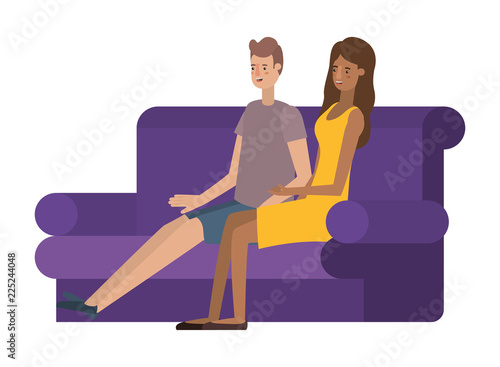 young couple in the livingroom avatar character