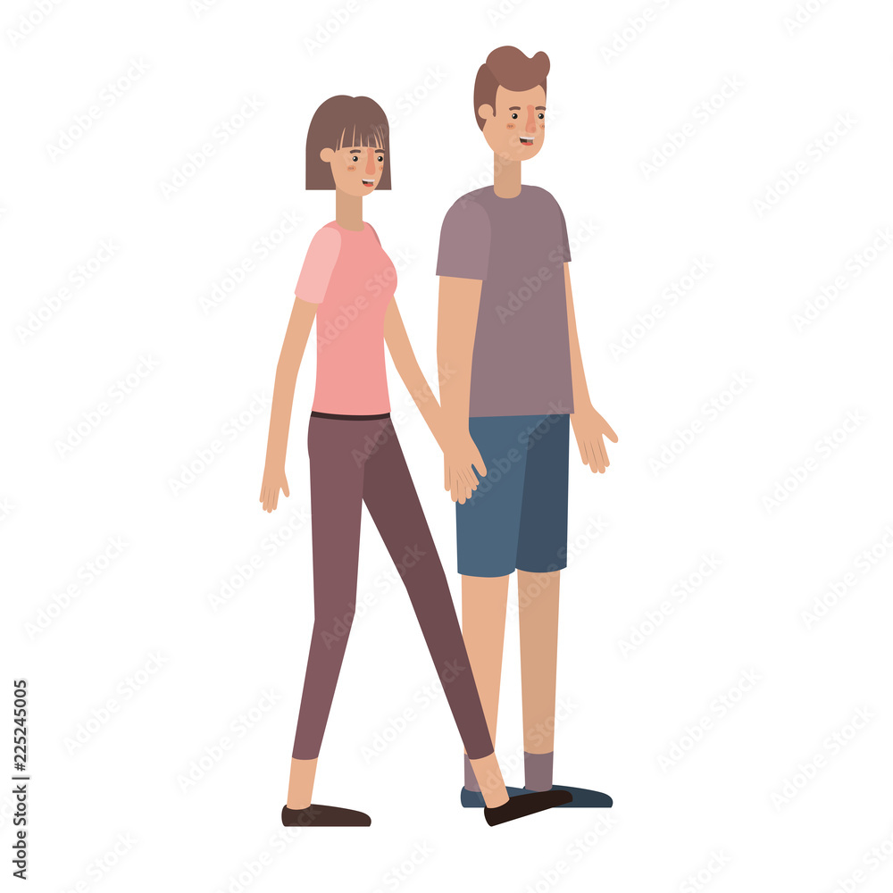 young couple avatar character young couple avatar character