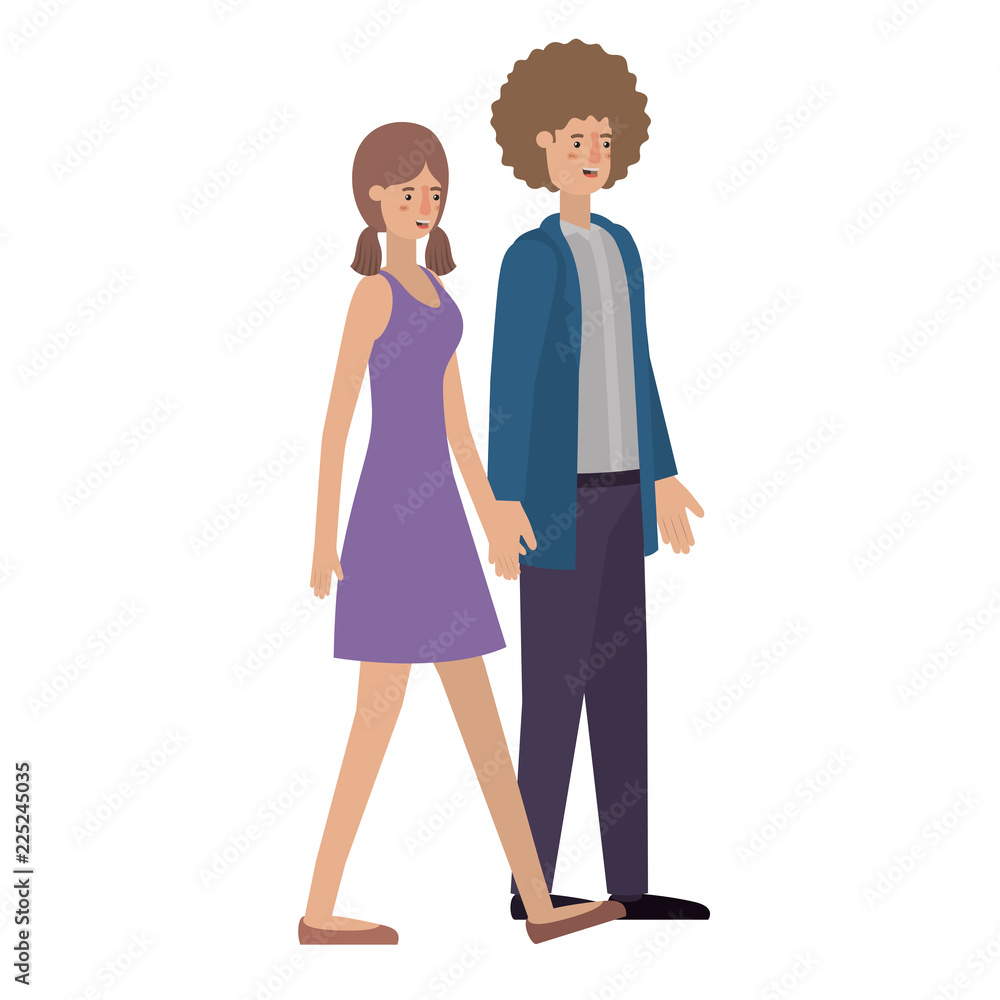 young couple avatar character young couple avatar character