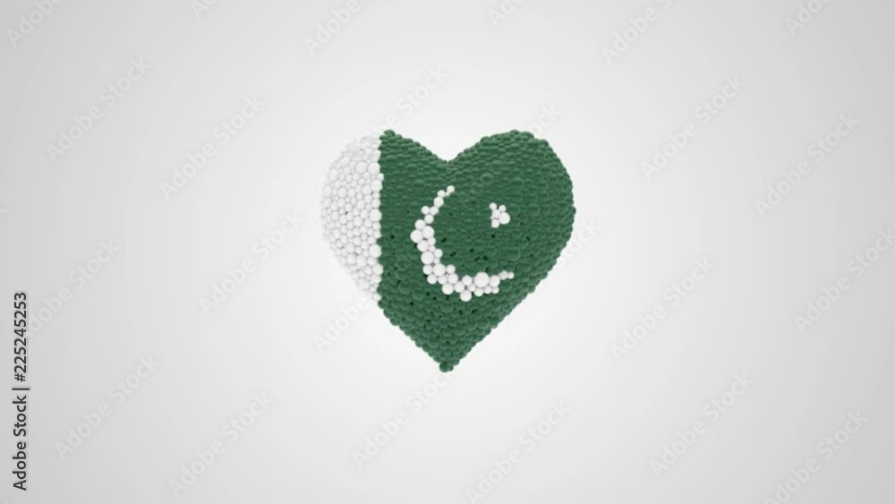 Pakistan National Day. March 23. Heart animation with alpha. Pakistan National Day. March 23. Heart animation with alpha.