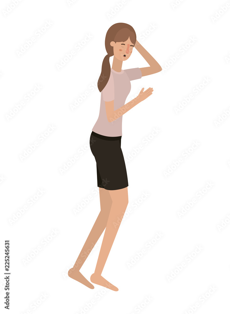 young woman with sleeping pose avatar character young woman with sleeping pose avatar character