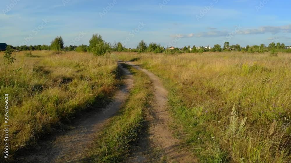 Takeoff and Flight from Rural Field outside Russian Town Takeoff and Flight from Rural Field outside Russian Town