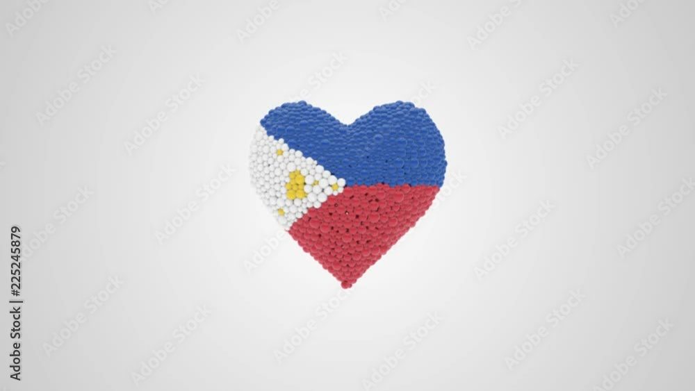 Philippines National Day. June 12. Independence Day. Heart animation with alpha. Philippines National Day. June 12. Independence Day. Heart animation with alpha.
