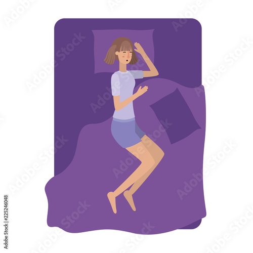 young woman in bed avatar character