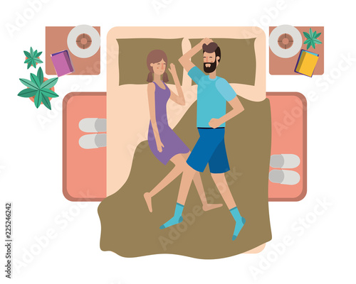young couple in bed avatar character