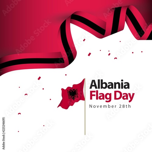Albania Flag Day Vector Template Design Illustration