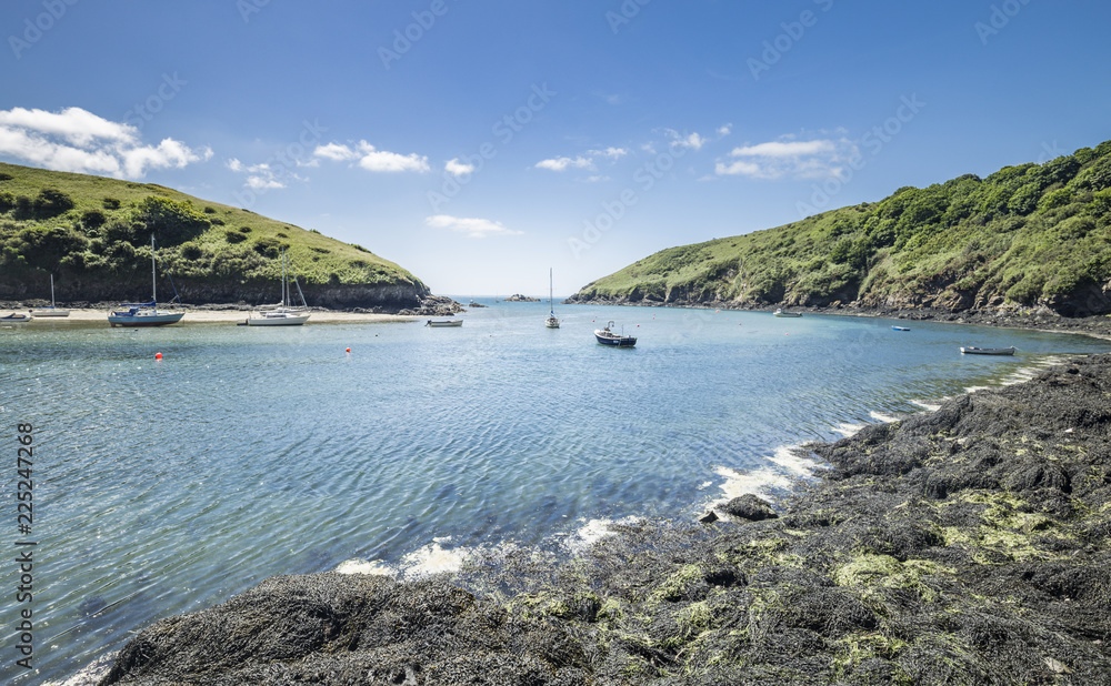 Solva Harbour and St Brides Bay at Sunny Day