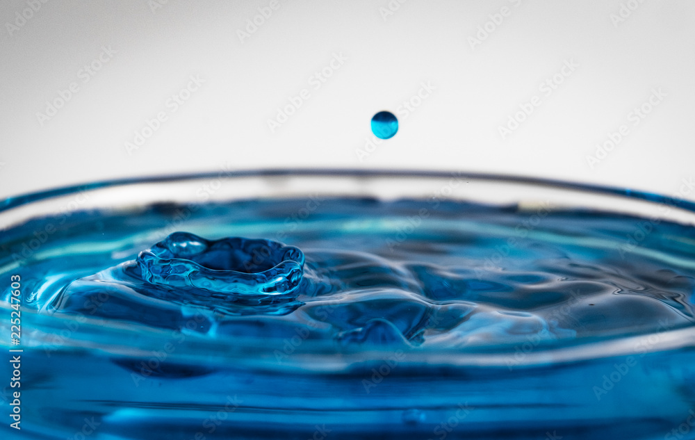 The form of a drop falling into a bowl of water The form of a drop falling into a bowl of water