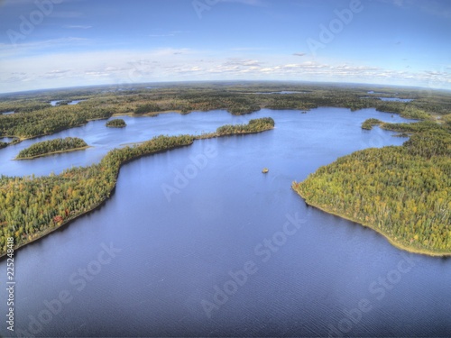 Boundary Waters Canoe Area in Fall seen from Above photo