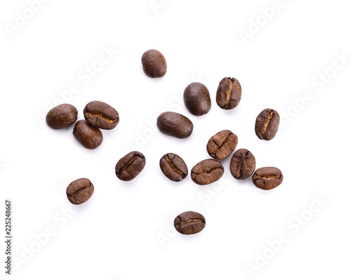 Coffee beans on white background