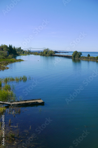 A vertical, scenic view of the mouth of the Columbia River © pat