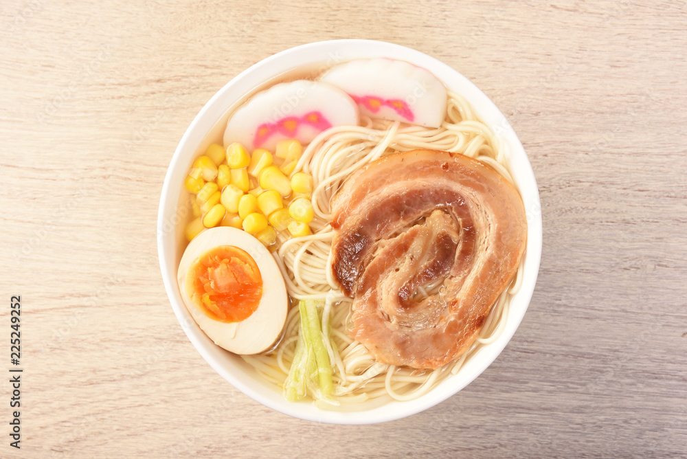 Japanese Ramen noodles in salt flavoured soup Japanese Ramen noodles in salt flavoured soup