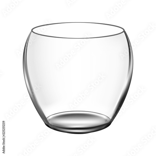 Transparent vector water glass isolated and shadow