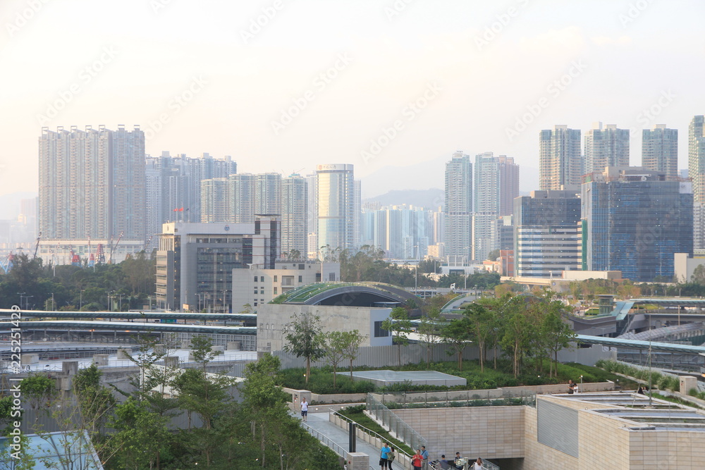 Obraz premium Skyline z półwyspu Kowloon, Hongkong