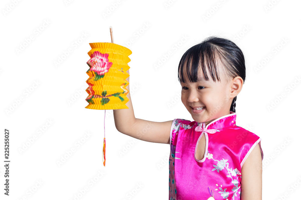 Φωτογραφία Asian chinese little girl holding latern celebrate mid-autumn festival