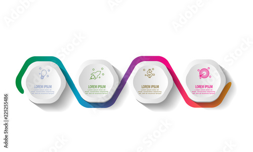 hexagon timeline infographic template illustration vector