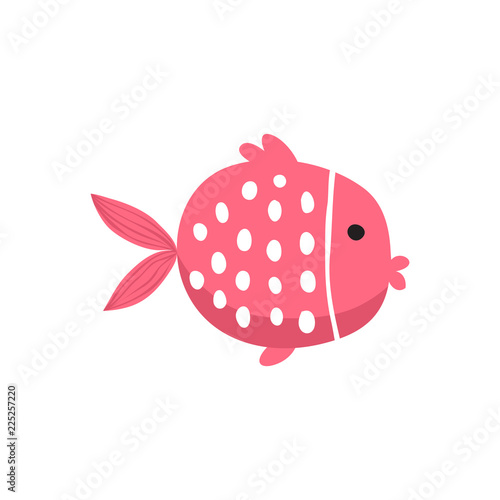 Cute fish vector illustration icons set. Tropical fish, sea fish, aquarium fish